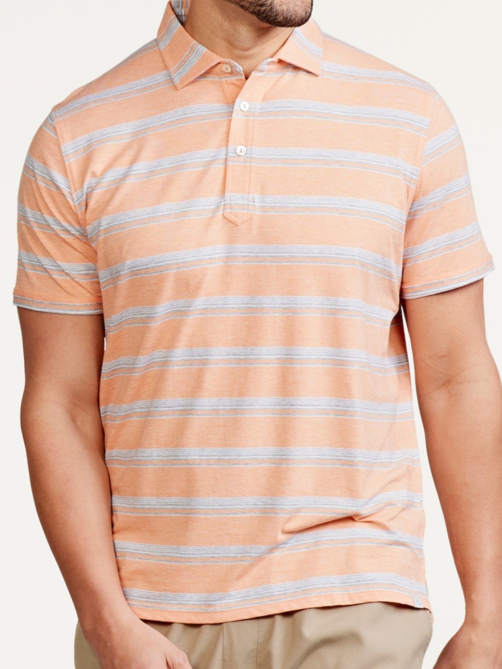 Tasc NWT Everywear Polo Shore Stripe Bamboo Organic Cotton Blend size XL
